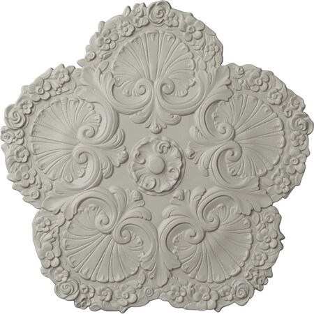 Ekena Millwork Shell Ceiling Medallion, Hand-Painted Pot of Cream, 25 5/8"OD x 1"P CM25SHPCF
